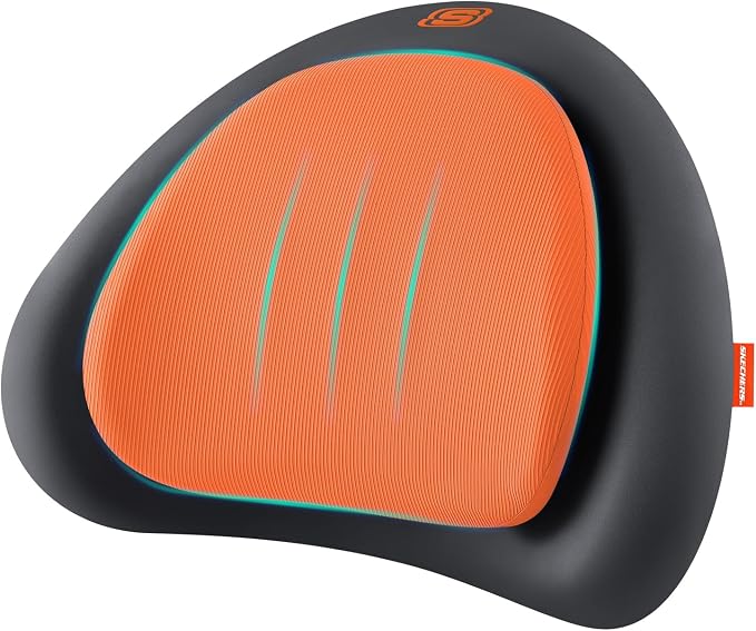 Skechers Lumbar Pillow Premium Memory Foam, Double-Layer-Office Chair Cushion for Tailbone Pain Relief,Butt Pillow for Office Chair,Car seat Cushion,Long Sitting Office Workers,and Car Drivers,Orange by Unknown