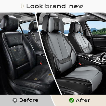 Coverado Car Seat Covers, Seat Covers for Cars, Waterproof Leather Auto Seat Protectors, Leather Car Seat Cushion, Car Interiors Accessories Universal Fit for Most Cars - Image 7