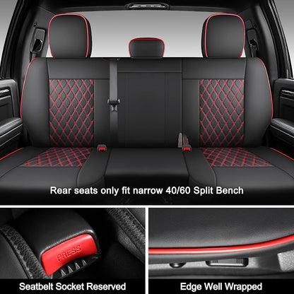 Seat Covers for Silverado/Sierra| Waterproof Leather Pickup Truck Custom Seatcovers Full Set for Chevy Silverado GMC Sierra 2014-2018 1500, 2015-2019 2500HD 3500HD Crew Double Extended Cab - Image 2