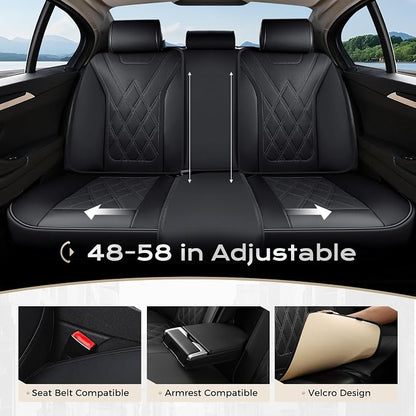 Coverado Car Seat Covers Full Set, Seat Covers for Cars, Front Seat Covers and Back Seat Cover Waterproof Leather Automotive Seat Cover, Universal Car Interior Protectors Cushion for Most Cars - Image 7