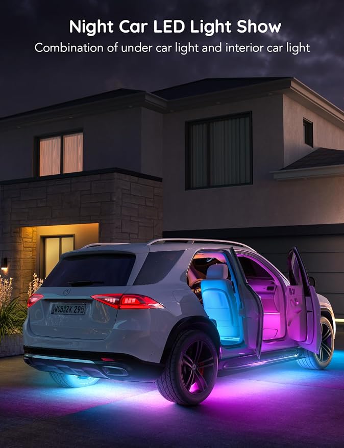 Govee Car LED Strip Lights, Smart RGBIC Interior Car Lights, APP Control | 4 Music Modes and 16 Million Colors, 2 Lines Design LED Lights for Car Decor, DC 12V - Image 8