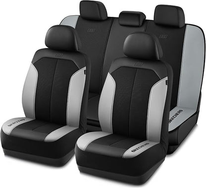 Skechers Car Seat Covers,GOGA Mat Oxford Cloth Seat Covers,Waterproof Car Seat Covers Full Sets,Automotive Universal Fit Seat Cover for Most Cars, Suvs, Trucks,Gray by Unknown