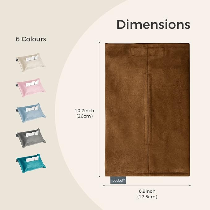 pack all Microsuede Car Tissue Holder, Compact Napkin Dispenser | Keeps Tissues & Wipes Within Reach, Space-Saving, View-Friendly, Adjustable Strap, Fits Sun Visors & Seat Backs, Mocha Brown - Image 6