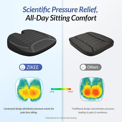 Wedge Car Seat Cushion for Tailbone Pain Relief & Better Visibility, Ergonomic Memory Foam Seat Cushion for Car with Breathable Channel Design, Fits Car, SUV, Truck, Non-Slip Mesh Cover - Image 3