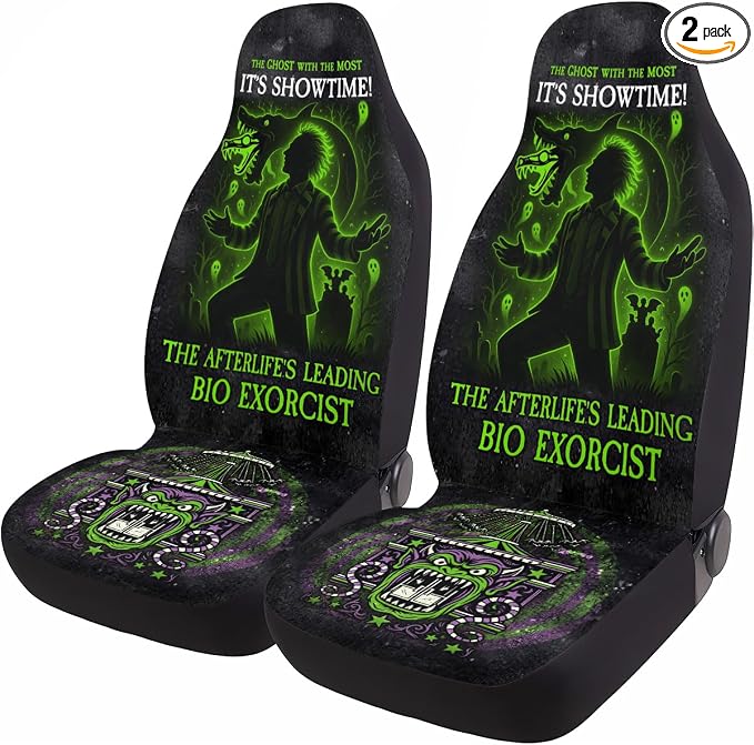 GENANY Gothic Sand Creature Car Seat Covers, 2-Piece Front Seat Set | 2-piece polyester front seat cover set, each 49.5 x 19.6 inches, with adjustable straps and hooks by GENANY