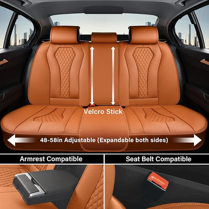 Coverado Car Seat Covers Full Set, Brown Seat Covers, Automotive Car Seat Cover, Car Seat Covers Front Seats Back Seat Covers, Car Seat Protector Universal Fit Most Cars - Image 4