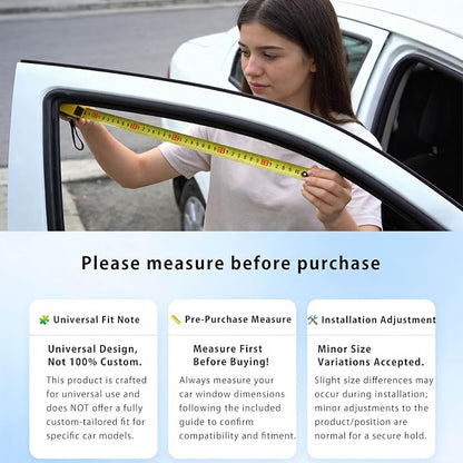 Magnetic Car Window Shades - 100% Block Light Car Curtains - 4Pcs | Universal Fit Side Window Sun Shades Car Window Covers Keep Cooler Feeling, Thicken(thickset, 4pcs) - Image 6