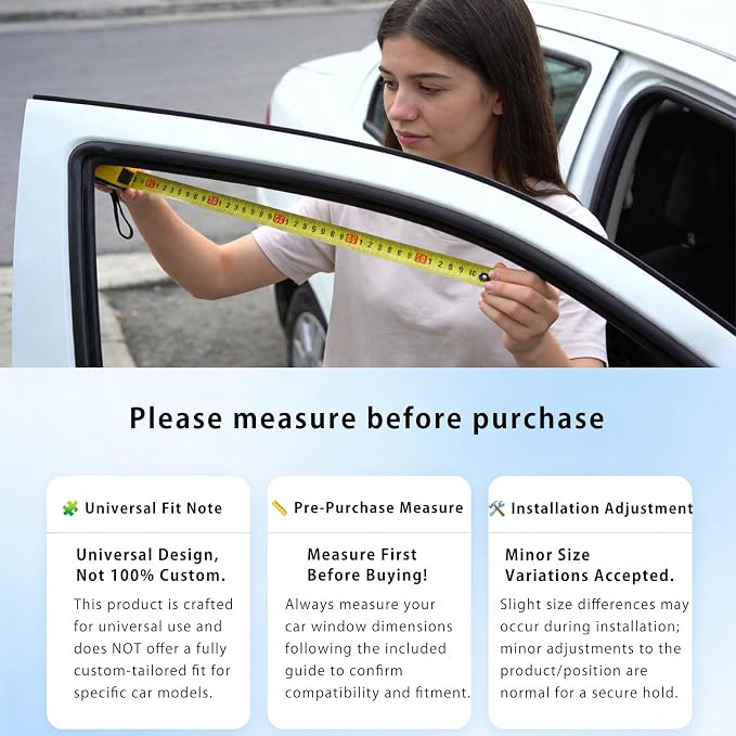 Window Sun Shade Car Curtains - Side Suede Sun Shades Magnetic 100% Block Light Car Window Covers with Cooler Feeling (Thicken Suede, 4pcs) - Image 8