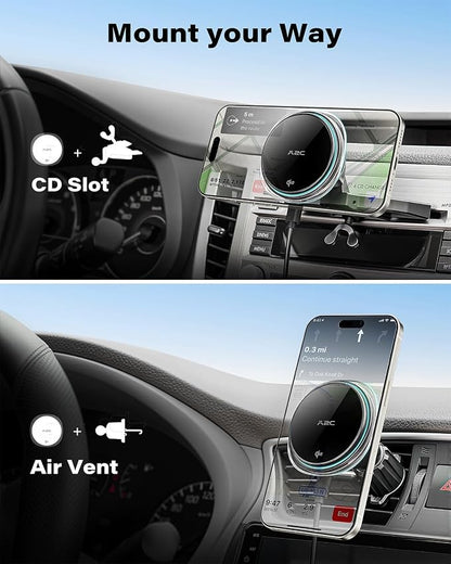 A2C Qi2 15W Wireless Car Charger CD Mount for MagSafe CD Slot | Air Vent | Magnetic Wireless Charger Phone Holder with TEC Thermoelectric Cooler, Fast Charging for iPhone 17 16 15 14 13 12 Series - Image 5