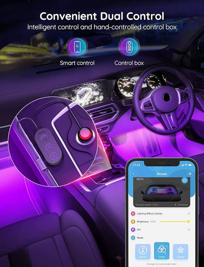 Govee Car LED Lights, RGB Smart Car Interior Lights, App Control | DIY Mode and Music Mode, 2 Lines Design LED Lights for Cars with Car Charger, 12V - Image 7