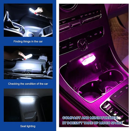 2 PCS Car LED Lights Interior Wireless, Sticky Vehicle Interior Ambient Light with 6 LED Lamp Beads, Portable Reading Light USB Rechargeable Decorative Lamp for Cars (Pink) - Image 5