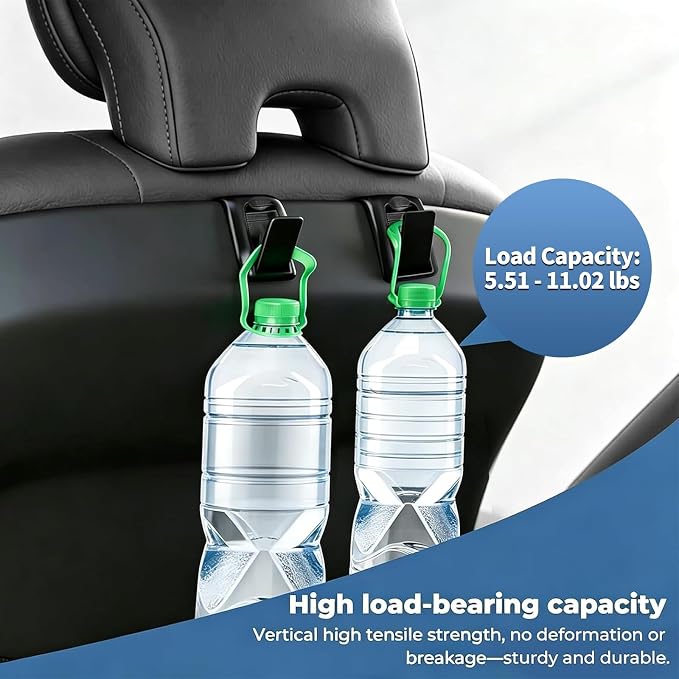 2 Packs Upgraded Foldable Car Seat Headrest Hidden Hooks for Volvo | for Volvo XC90 XC60 S90 S60 V90 V60 60/90 Series Accessories, Storage Organizer for Purse Bag Toy Bottle (Black) - Image 5