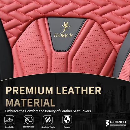 Seat Covers for Cars, Waterproof Automotive Seat Covers, Leather Car Seat Covers 2 Pack, Universal Front Seat Cushion Protector for Most Cars Trucks SUV-Black&Burgundy - Image 5