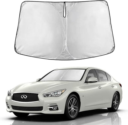Autovir Windshield Sun Shade Fit for 2014-2022 2023 2024 Infiniti Q50 | Sunshade, Front Car Window Shades Sun Visor, Blocks UV Rays & Heat, Car Accessories by Autovir