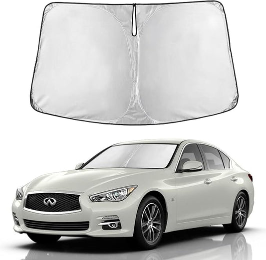 Autovir Windshield Sun Shade Fit for 2014-2022 2023 2024 Infiniti Q50 | Sunshade, Front Car Window Shades Sun Visor, Blocks UV Rays & Heat, Car Accessories by Autovir