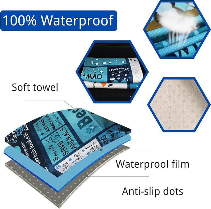 Waterproof Car Seat Cover for Front Seats, Protector for Cars SUVs Trucks, Sweat Towel Seat Covers Bucket for Gym,Workout,Beach,Hiking,Running (Vet Tech Gift, 1PC) - Image 2