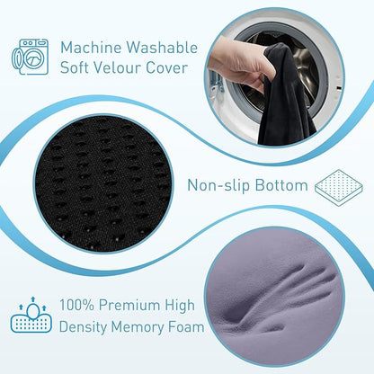 BlissTrends Thick Seat Cushion for Office Chair & Car Seat, XL, Black | Memory Foam with Removable Cover, Ergonomic Tailbone & Sciatica Support for Pressure Relief and Long Sitting, 3.9" Thick - Image 3