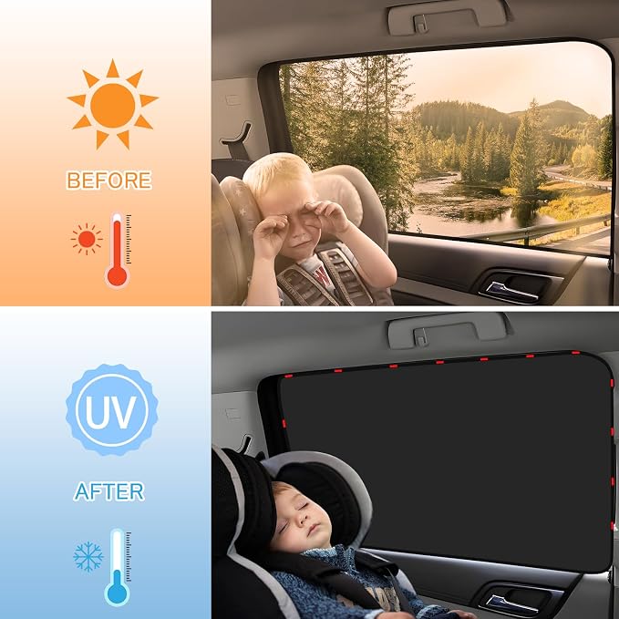 ZATOOTO Magnetic Car Window Shade 2 Pack Car Shades for Front Windows | Car Privacy Curtain UV Block Window Shade, Universal Size for Vehicle Privacy Window Shade for Driver - Image 6