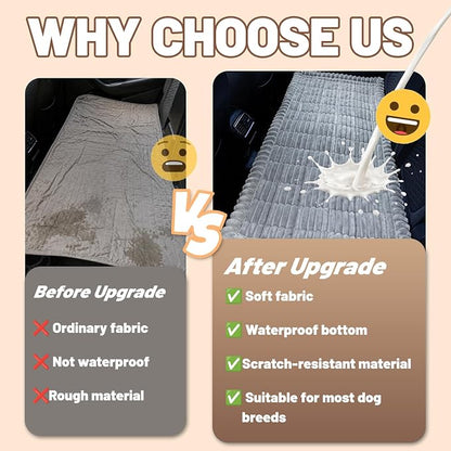 Dog Car Seat Waterproof Bed Cover Back Seat Light Grey 23.6”x51” | Nonslip Soft Comfortabl Pet Bed Mat Car Blanket for Travel Backseat Extender Seat Covers Dog Bed for Cars Trucks and SUVs - Image 2