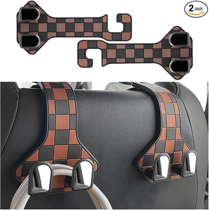 HZEL Car Seat Headrest Hooks, 2PCS Vehicle Seat Back Headrest Hanger Organizer for Handbag Purse Coat, Multifunctional Auto Interior Storage Hook, Universal for SUV RV Truck (Red) by Unknown