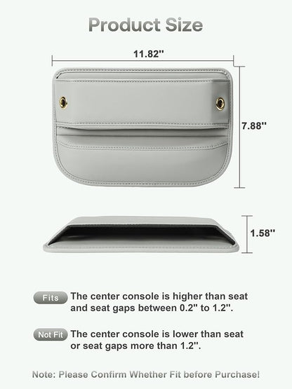 Premium Leather Car Seat Gap Filler Organizer (0.2”-1.2" Gaps), Clever Gifts for Car SUV Truck Owners (Beige, 1 Pack) - Image 6