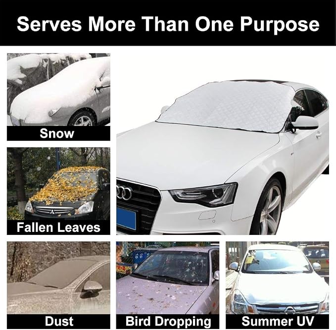 Car Windshield Cover Sun Shade,All Weather Windshield Sunshade Cover Fits Most Cars SUV - Image 6