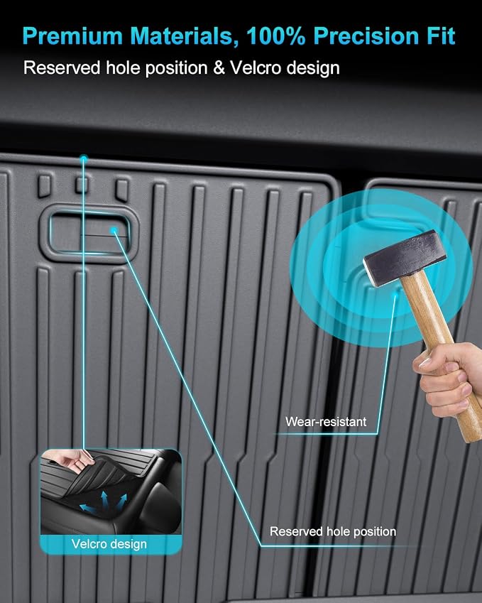 2nd Row Seatback Protector Compatible with Tesla Model 3 Highland 2024-2026 5 Seat Back Seat Cover Mat All Weather Cargo Liner Accessories | Custom Fit Trunk Protection (2PCS Backrest Protector) - Image 6