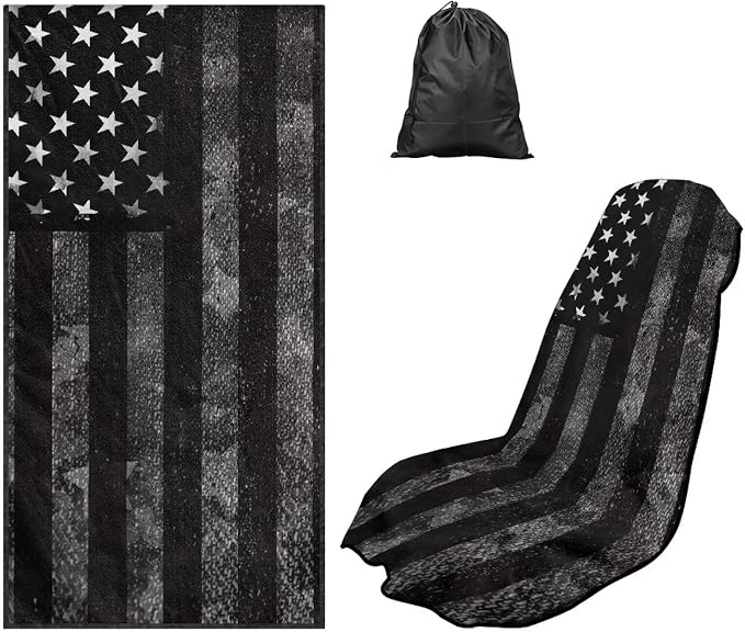 Black American Flag Car Towel Seat Cover Breathable Soft Car Seat Cover Protector with Storage Bag Easy to Store Universal Fit for Most Vehicles by Aplkyhs