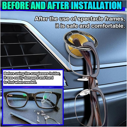 Sunglass Holder for Car Dash, Metal Auto Dashboard Eyeglass Holder Hook, Universal Vehicle Interior Hanger Accessories for Car, Home, Boat, RV, Truck, Office, Phone (Gold, 1PC) - Image 5