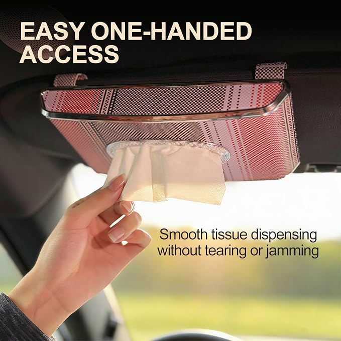 Car Tissue Holder, Tissue Box Holder for Car, Visor Organizer | Car Visor Organizer with Secure Clip, Hanging Tissue Dispenser for Sun Visor, Easy Access, Fits Most Cars, SUVs & Trucks - Image 4