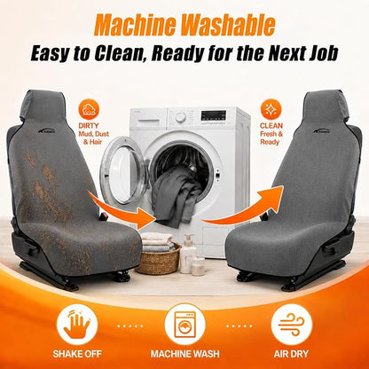 Seat Covers for Trucks, Waterproof Towel Seat Protectors, 1 Pack | 67x30 in Large Size, Sweat-Absorbent Microfiber, Anti-Slip, Quick Drape-On, Front Seat Coverage for Work, Gym, Beach, Pet - Image 9