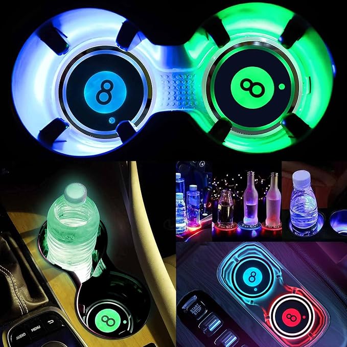 2PCS LED Car Cup Holder Lights, Light up Car Coasters for Cup Holders | 7 Color-Changing Light Up Cup Holder Insert Coasters, Waterproof Car Accessories for Teens, Car Gifts for Men & Women - Image 5