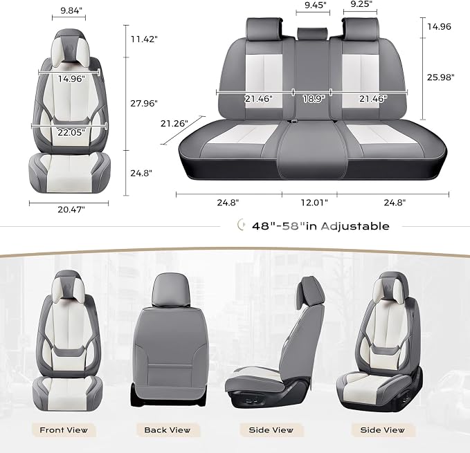 Coverado Car Seat Covers, Seat Covers for Cars, Waterproof Leather Auto Seat Protectors, Leather Car Seat Cushion, Car Interiors Accessories Universal Fit for Most Cars - Image 6