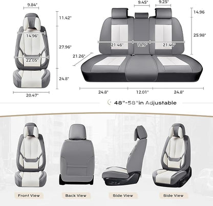 Coverado Car Seat Covers, Seat Covers for Cars, Waterproof Leather Auto Seat Protectors, Leather Car Seat Cushion, Car Interiors Accessories Universal Fit for Most Cars - Image 6