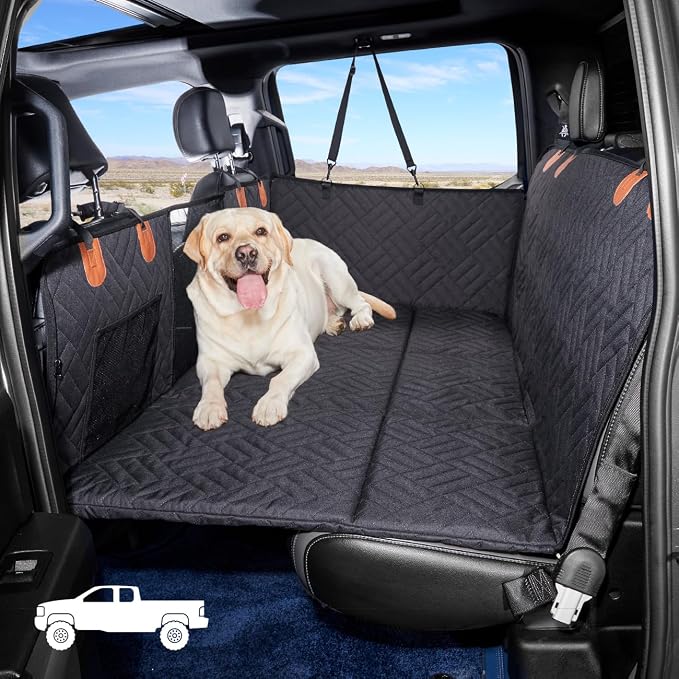 Hard Bottom Dog Car Seat Cover for Full-Size Trucks,Back Seat Extender | Strong Support,More Rest Space,Waterproof, Scratch Resistant,Car Seat Protector,Dog Hammock for Full-Size Truck by YJGF