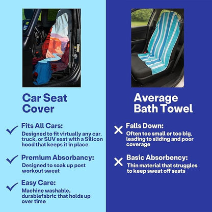 2 Pack Car Seat Towel Covers for Gym, Front Seats, Grand Canyon | Grand Sweat Protector for Front Seats Premium Thickened with Elastic Strap Breathable & Quick Dry Machine Washable Running - Image 6