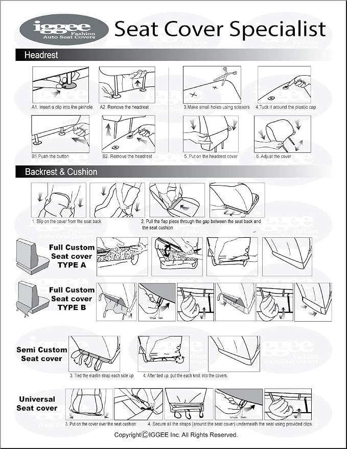 Iggee Black/Grey Artificial Leather Custom Made Original fit Front seat Covers Designed for Porsche Boxster 1997-2004 - Image 6