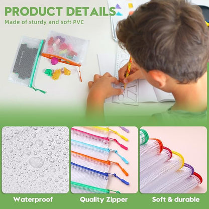 YOPCDJ 25pcs Mesh Zipper Pouch Bags for Organization,Toy Storage Bags,Clear Zipper Pouch Suitable for Travel,Classroom and Home - Image 4