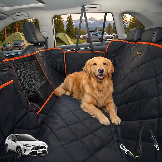 Luxury Dog Car Seat Cover for Back Seat Breathable Mesh Window Dog Hammock for Car 4-Layer Heavy Duty Waterproof Pet Seat Protector Scratch-Proof Car Seat Cover Perfect for Family Road Trips by iBuddy