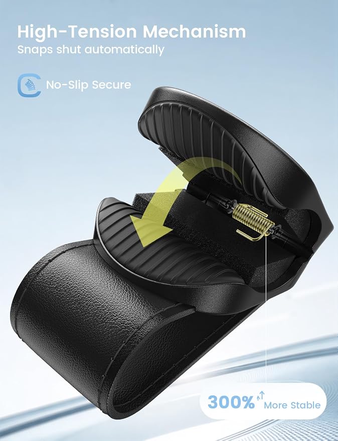 Lamicall Sunglasses Holder for Car Visor 1s One-Hand Access Never Fall | All Car Compact Anti-Scratch Glasses Holder, Non-Slip Sunglasses Car Visor Clip, Car Gift Accessories for Men & Women - Image 4