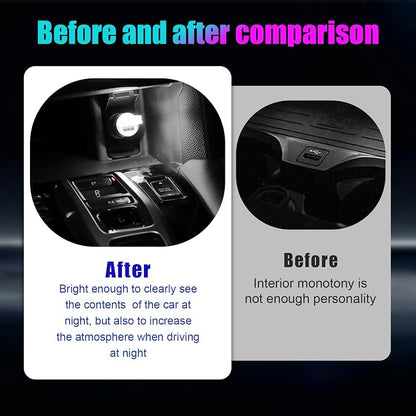 4 PCS USB LED Car Interior Atmosphere Lamp, Portable Mini LED Night Light, Plug-in USB Interface Trunk Ambient Lighting Kit, Universal Interior Car Accessories (White) - Image 5