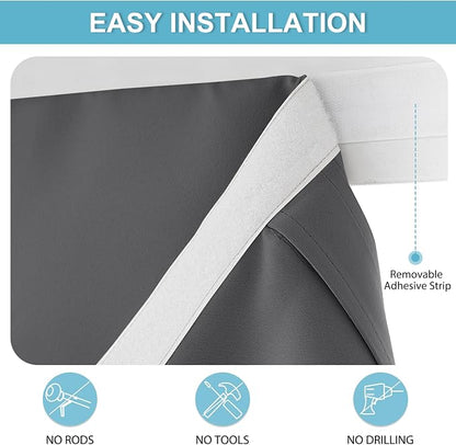 RYB HOME Classroom Door Window Cover, Blackout Door Lockdown Shades | Emergency Lockdown Shade for School Door Window, Room Darkening Block Views, Office Door Curtain, W8 x L36, Grey, 1 Panel - Image 2