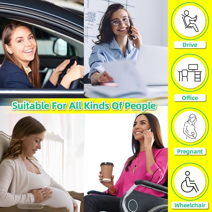 kingphenix Car Seat Cushion with Back Support Pillow, Memory Foam, Brown | Memory Foam Car Cushion for Long Driving, Truck, Office Chair, Tailbone and Lower Back Support - Image 4
