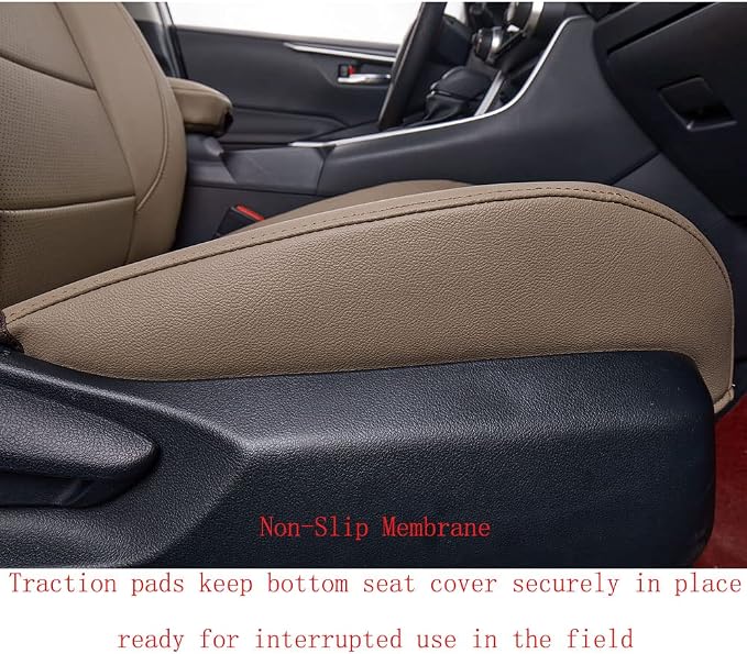 EKR Car Rogue Seat Covers 2014-2020(No Sport),Leatherette Full Set | Custom Fit for Nissan Rogue(Not for Sport) S/SV/SL 2014-2020,Faux Leather(Sand Beige) - Image 2