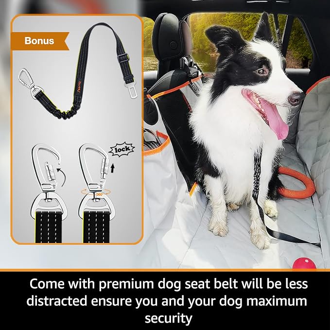 Dog Seat Cover for Tesla Model 3 Waterproof Car Seat Protector with Mesh Window Dog Car Hammock Against Dirt and Fur Anti-Scratch Nonslip Machine Washable Back Seat Cover for Model Y - Image 6