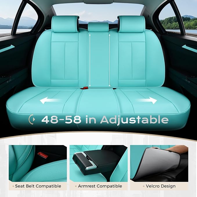 Coverado Car Seat Covers, Seat Covers for Cars, Waterproof Leather Auto Seat Protectors, Leather Car Seat Cushion, Car Interiors Accessories Universal Fit for Most Cars - Image 5