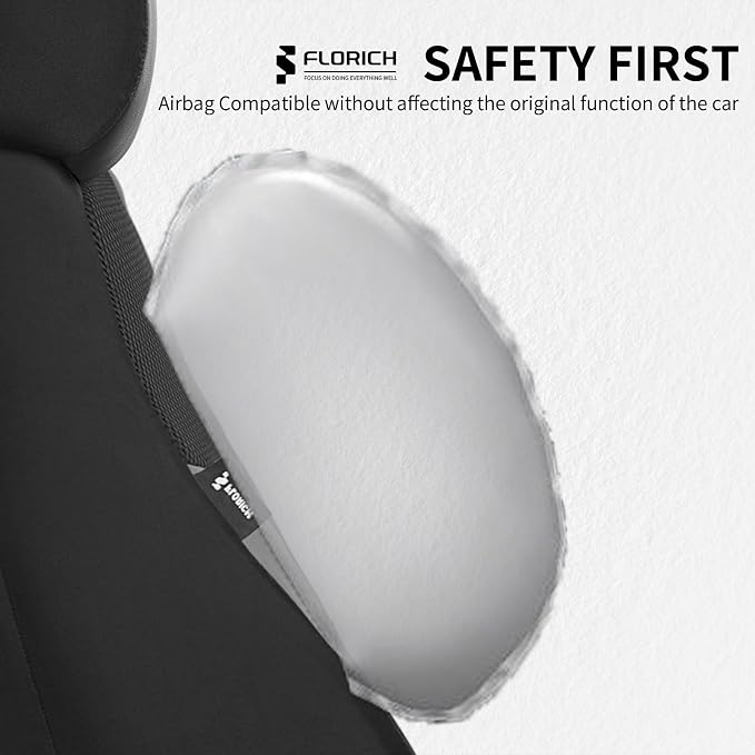 Seat Covers, Car Seat Covers Full Set, Black&Gray Seat Covers for Cars 5 Seats, Breathable Car Seat Protector, Front and Rear Car Seat Cushion, Automotive Seat Covers Universal Fit for Most Cars SUV - Image 5
