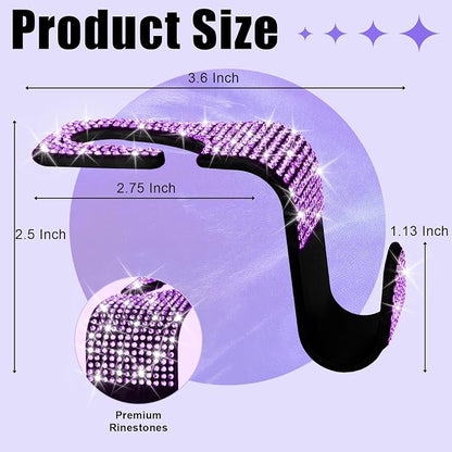 BFXM 6 Pack Car Seat Headrest Hooks,Car Accessories Bling Purple | Back Seat Purse Hanger Holder Hook, Universal Storage Organizer for Handbag Grocery Bags Coats - Image 2