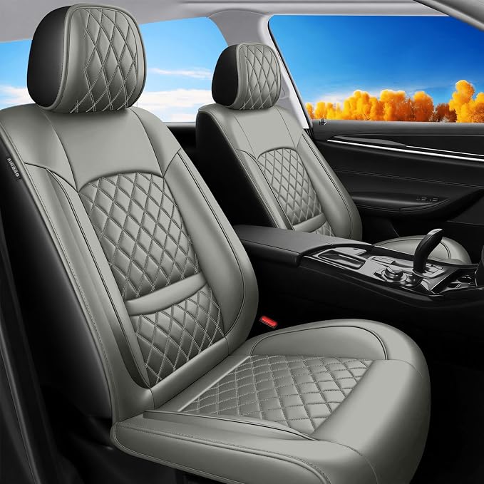 Fit for Tundra Seat Covers Compatible with Toyota Tundra 2007-2025 2026 - Waterproof Breathable Leather Automotive Seat Cushions Protector,Airbag Compatible,Full Set 5 Seats(Gray) by Unknown