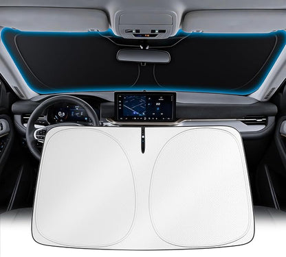 Wigoo Windshield Sunshade Large(64"x34") | Better Coverage with Adjustable Center, 100% Light Blocking, Cooling Tech Durable Fabric, Includes Storage Bag, Odor-free by wigoo